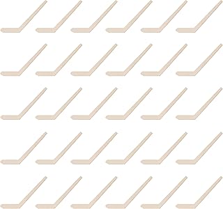 Framendino, 30 Pack Unfinished Wood Hockey Stick for DIY Project Painting Drawing Home Party Decoration Crafts