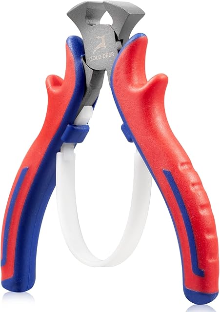 GOLD DEER 4" Mini End Nipper Pliers End Cutting Pliers, CRV Steel Body with Teflon Finish and Professional Handle, End Cutting Nipper for Zipper Install Nail Pull Crafts Jewelry Making Guitar String