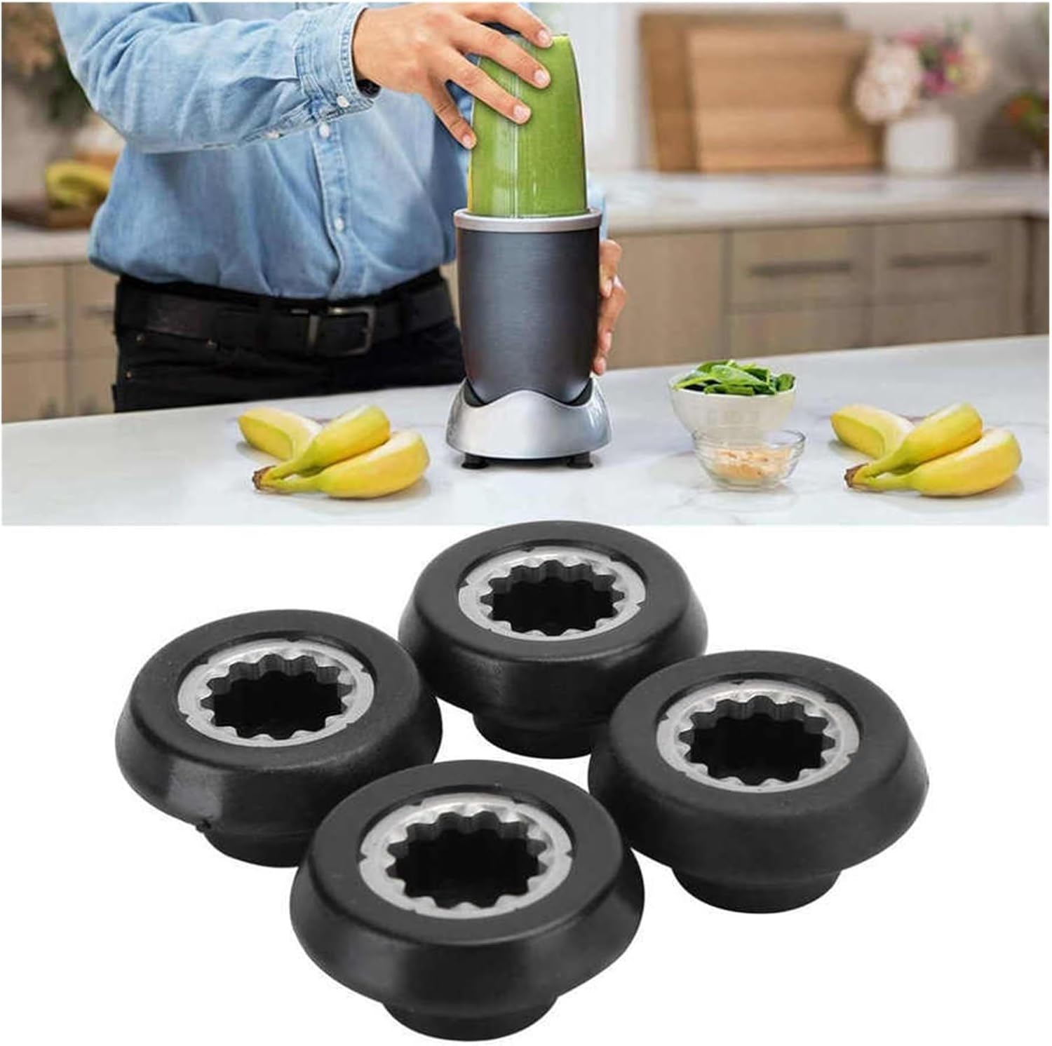 4Pcs Blender Socket Base Gear with Screws Replacement Parts ，Compatible for Nutri- RX 1700W Juicer Mixer Accessories