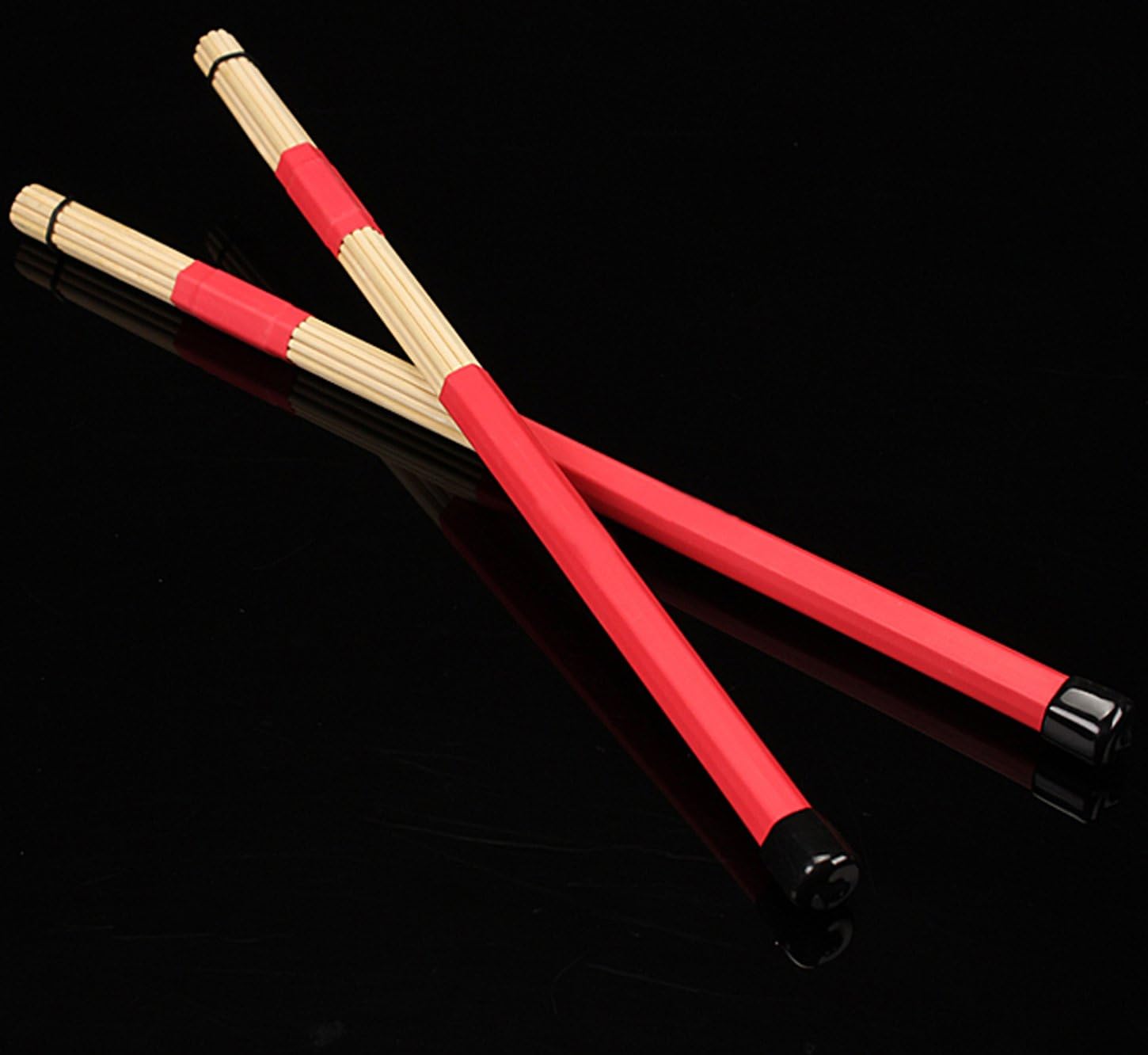 Drum Sticks Brushes 2 Pair Jazz Drumsticks Drum Accessories (Red)
