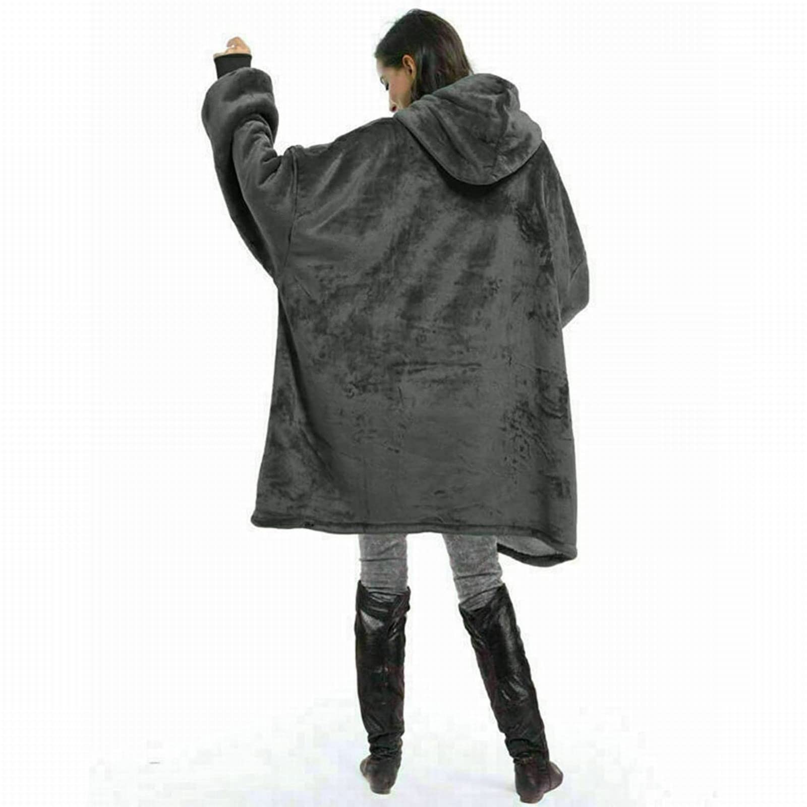 Oversized Draagbare Hoodie Deken Pluizige Grote Zak Snuggle Gezellige Knuffel & Knusse Hoodie One Size Fits All Mannen Vrouwen B,(80-115) CM