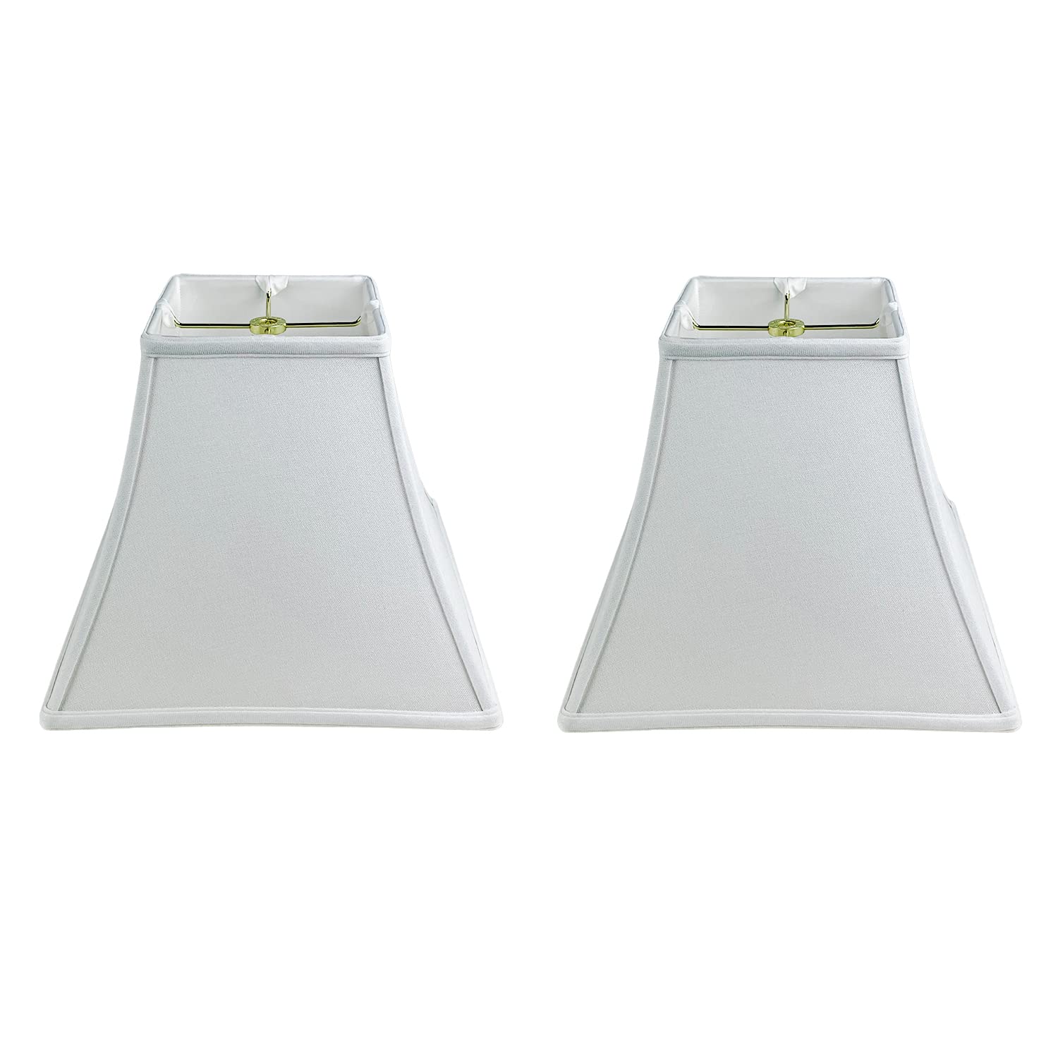 Royal Designs, Inc. Regal Series Square Bell Lamp Shade, 7 x 14 x 11.5, Linen White, Set of 2