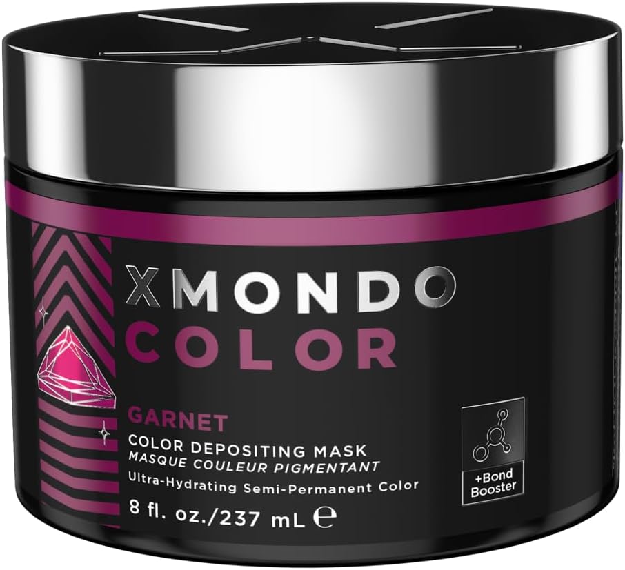 Color Garnet Depositing Mask & Semi-Permanent Burgundy Hair Dye | Infused with Bond Booster Technology & Hyaluronic Acid for Nourishment, Revitalization & Repair, Vegan Formula, 8 Fl Oz 1-Pack