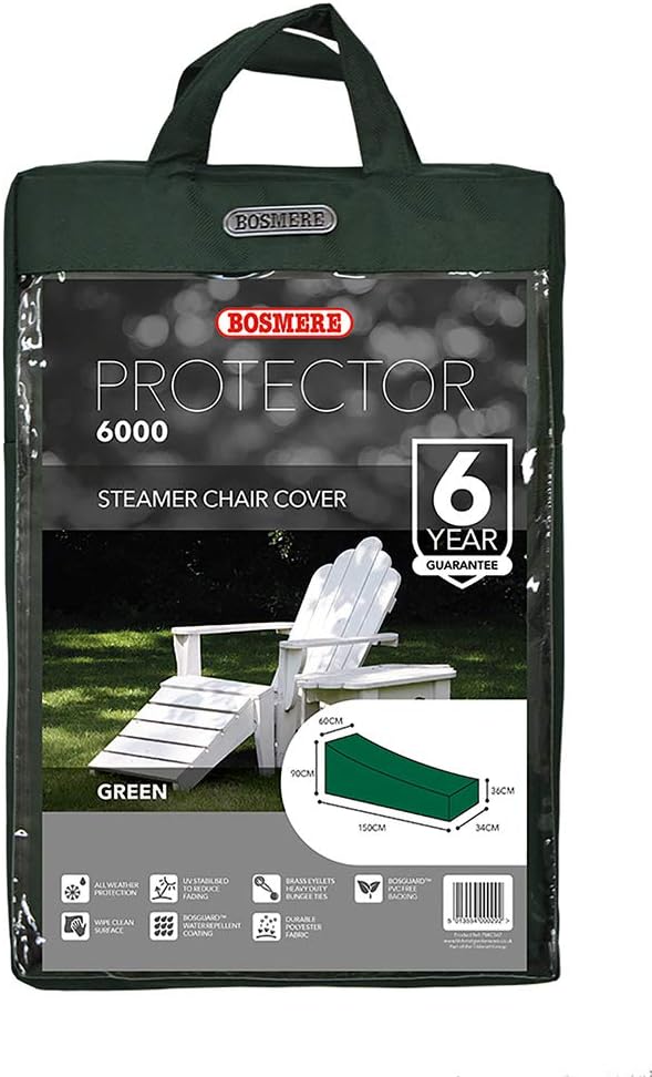 Bosmere Weatherproof Lounge Chair Cover 59" L x 24" W x 36" High at Back, Green