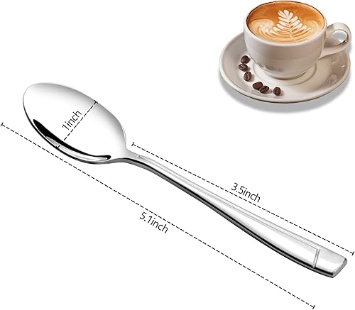 Miniatura 2 de Anbers Cucharas de café espresso Demitasse de acero inoxidable, 5 pulgadas, 16 piezas