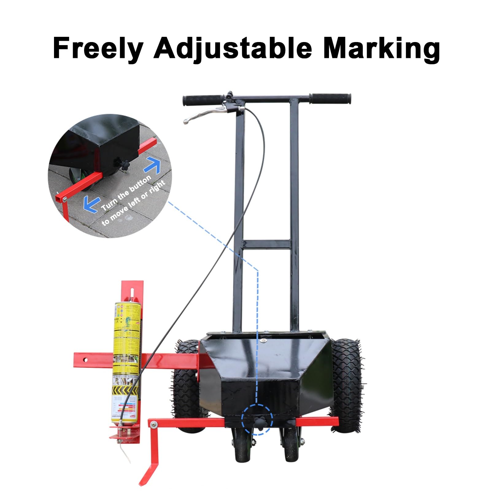 Macchina Traccialinee Per Impieghi Gravosi Con Funzione Di Rotazione, Compatibile Con Vernice Spray Per Traccialinee Invertita, Macchina Traccialinee, Per Una Marcatura Rapida E Precisa
