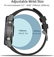 Vista 4 de ZPJPPLX 26mm Correas de reloj de fácil ajuste para tactix 8 Fenix 8 51mm 7X Pro 6X 5X, correas deportivas de silicona suave compatibles para Garmin