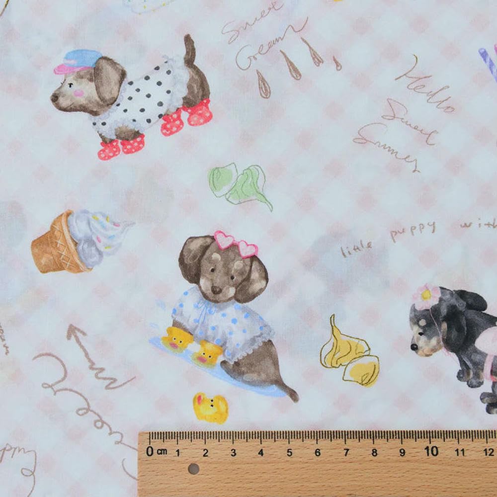 Tela de gasa estampada con animales dibujos animados algodón