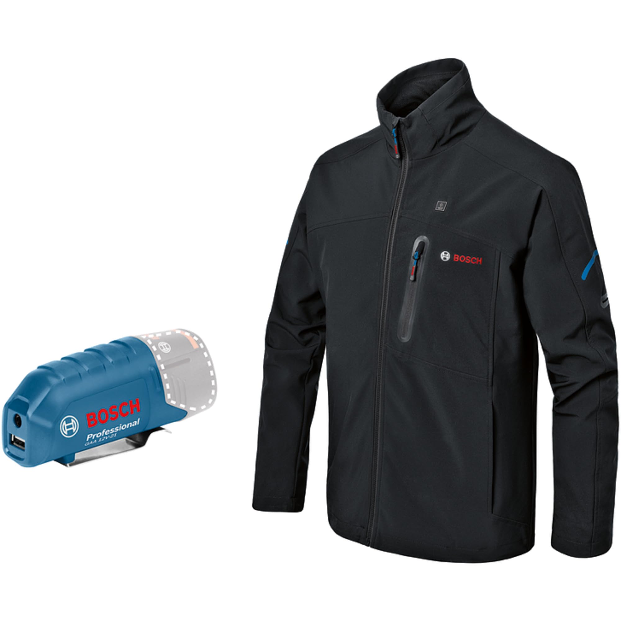 Bosch Professional chaqueta calefactable GHJ 12+18V XA (incl. adaptador de carga USB GAA 12V-21) - Talla 3XL