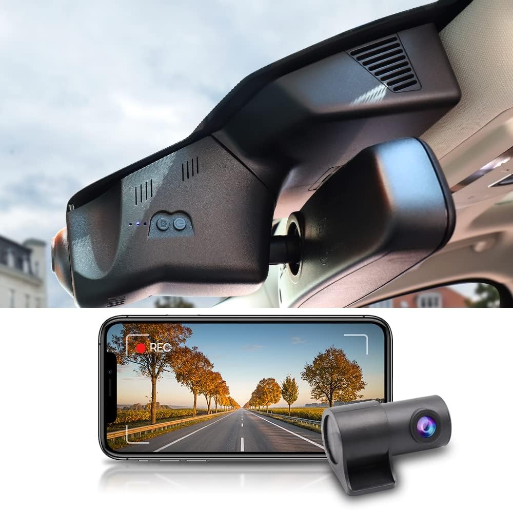 Fitcamx Front 4K+Rear 1080P Dash Cam Adapts for Land Rover Discovery Sport S SE HSE R-Dynamic 2015-2019 (Model 6053/L550), OEM Style, Dual HD Video WiFi, Loop Recording G-Sensor, Easy to Use, 128GB