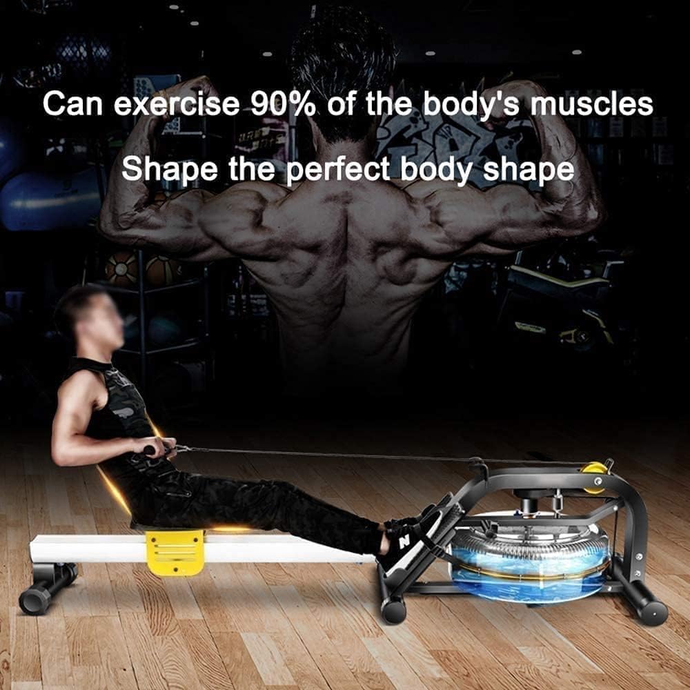 Water Rowing Machine Water Rower with LCD Monitor for Home 270 LBS Capacity Fitness Rowing Machine