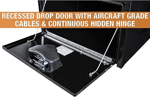 Vista 102 de Buyers Products 1704305 - Caja de acero negro para debajo de la carrocería con cierre de asa en T bloqueable, 24 x 24 x 36 pulgadas, fabricada