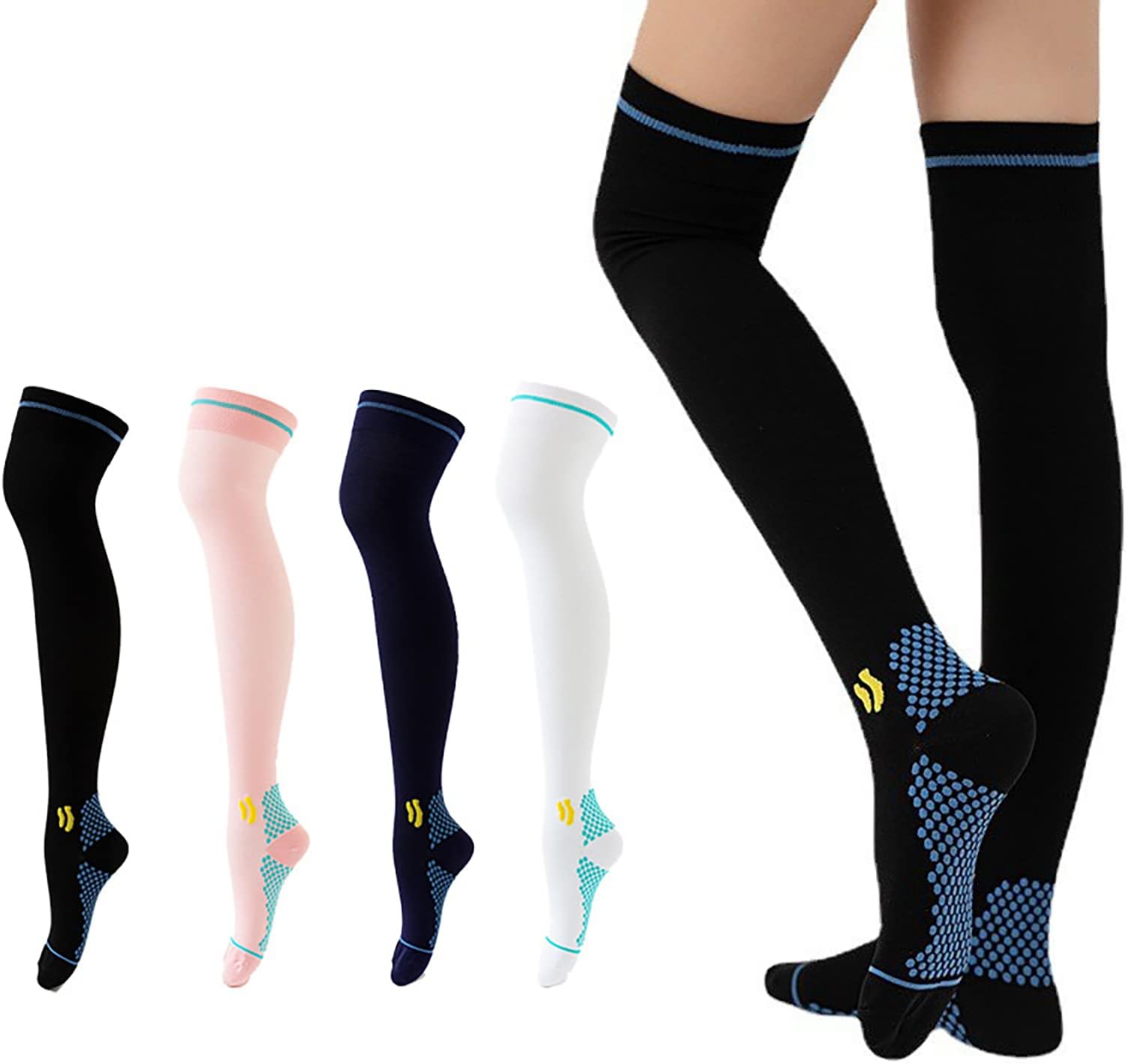 Compression Socks for Women Men Knee High Compression Stockings Best Support for Sports Nurse Travel Pregnancy