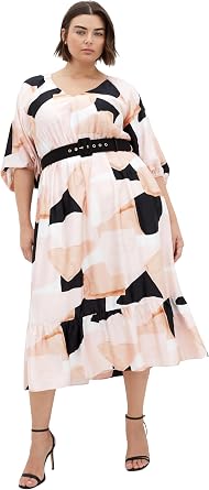 City Chic Womens Plus Size Dress - Betty Print Midi