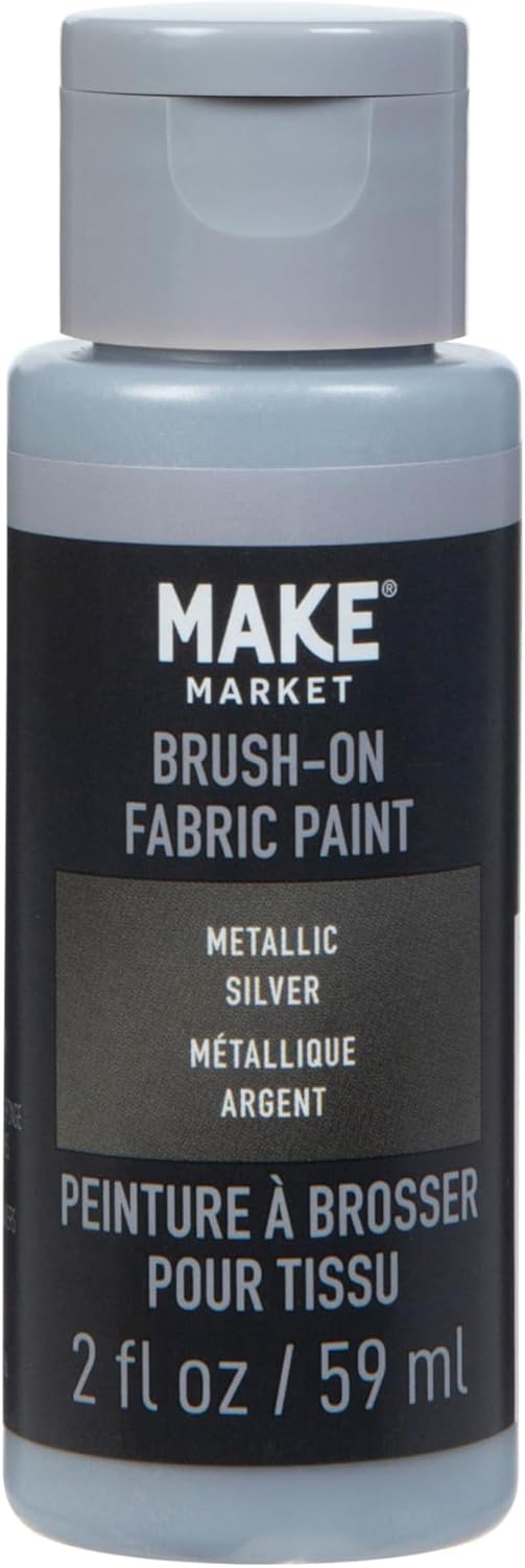 Make Market Iridescent Purple Brush-On Fabric Paint – 2oz Bottles in Assorted Colors & Finishes, Nontoxic Paint for Clothing, Accessories & DIY Crafting, 12 Pack