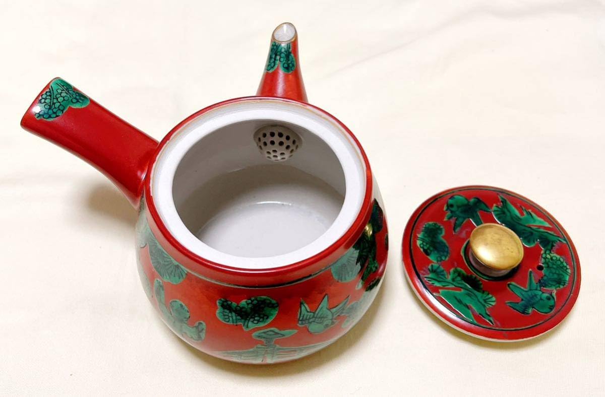 【九谷 木米】 アンティーク　急須　唐様 金彩赤絵 九谷 ホビー・楽器・アート 【九谷 木米】 アンティーク 唐子