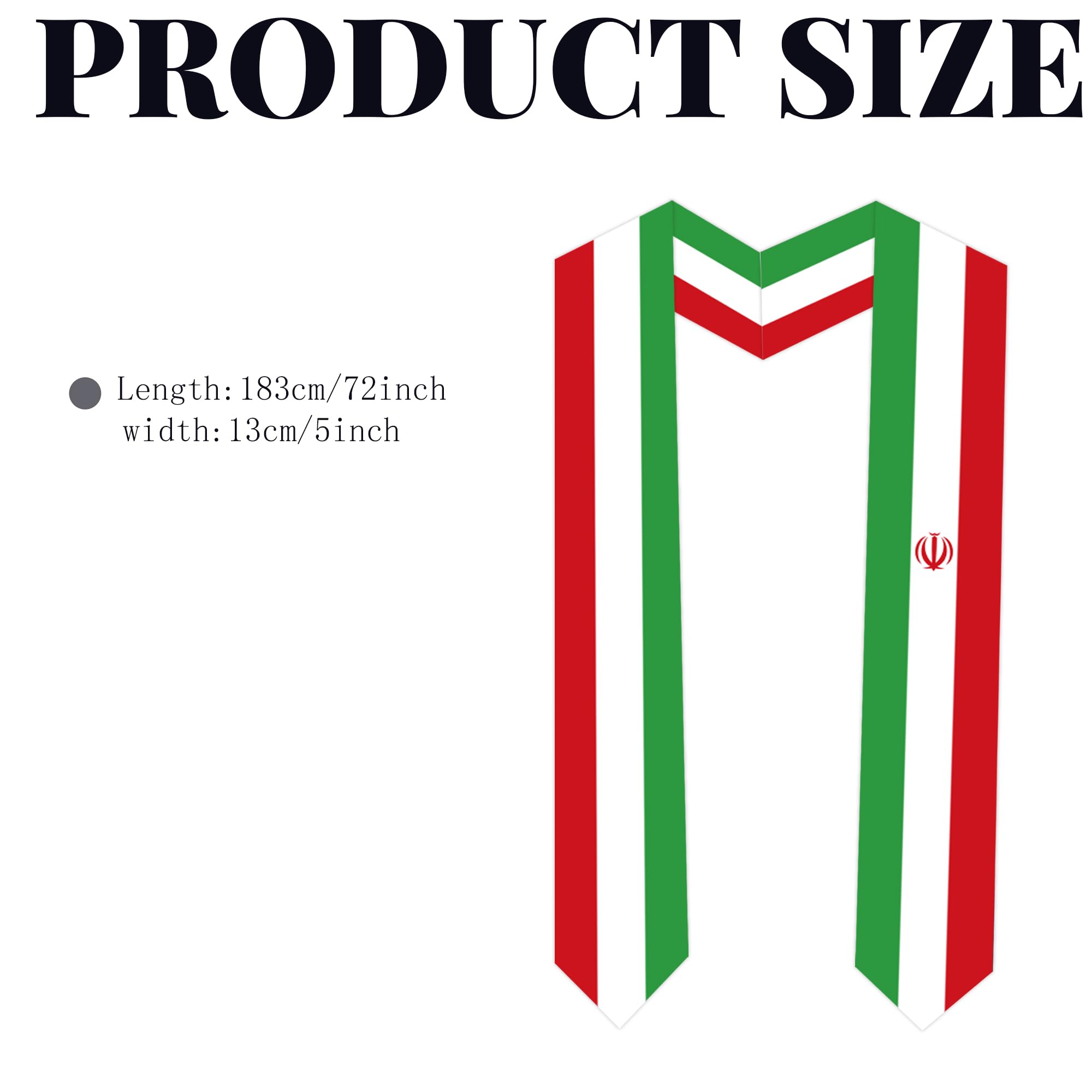 Tautaoxuu Iran Flag Graduation Sash Satin Scarf 72