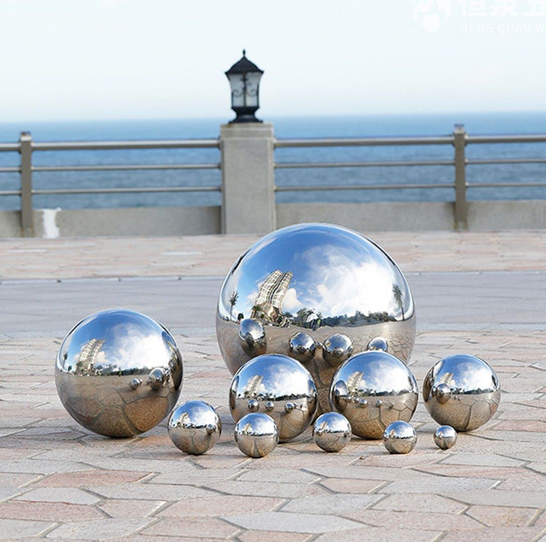 Boule Miroir Décorative En Acier Inoxydable 15cm - Pour Jardin, étang, Terrasse - Effet Brillant Et Réfléchissant