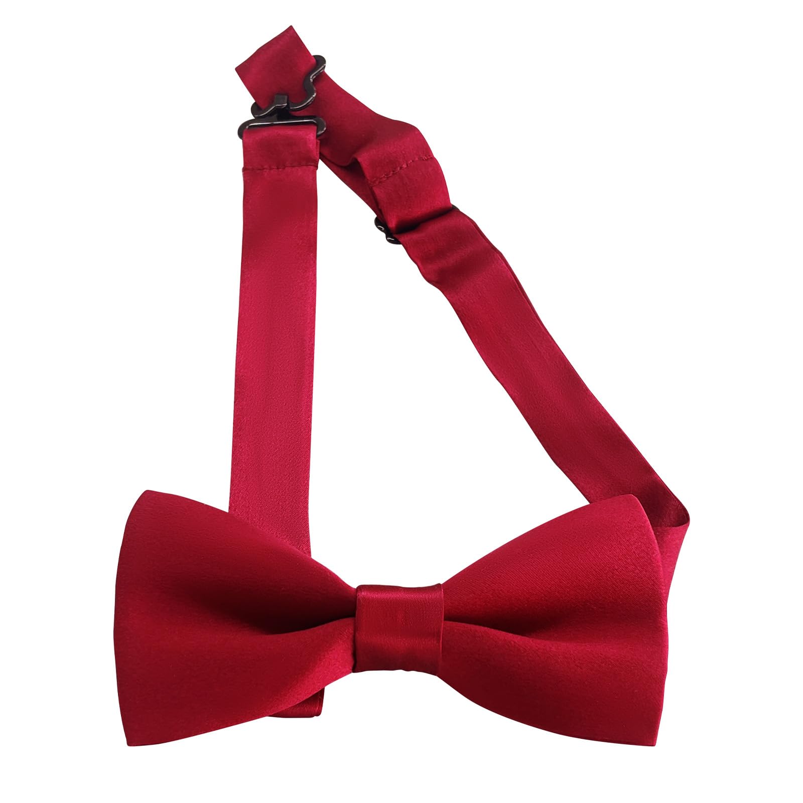 DAISYSILK 100 Pure Silk Bow Ties for Men Silk Solid Self Tie Classic Men's Bow Ties Wedding & Tuxedo Jacket Outfit Bowties (Red)