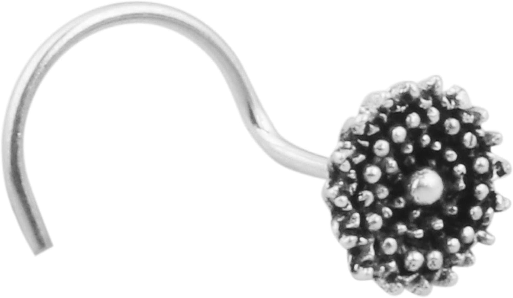 925 Sterling Silver handmade Antique oxidised nose pin for womens