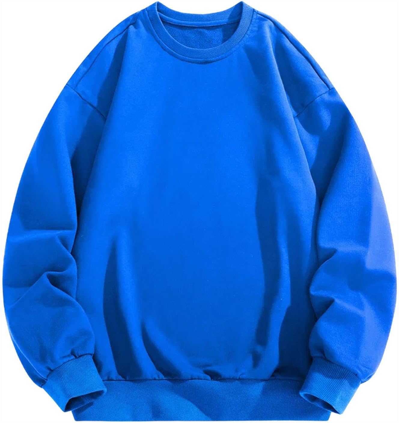 Solid color sweatshirts men's casual pullovers men's round neck casual long sleeve sweater tops