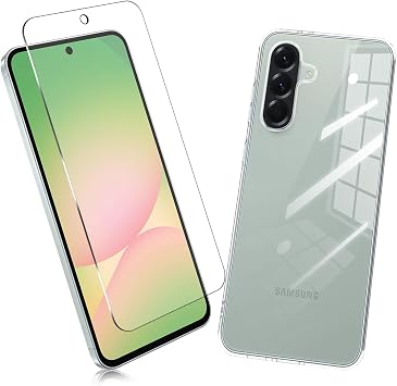 Set of 2 1 PC for Galaxy A56 Glass Film + 1 Protective Cover for Galaxy A56 Transparent Protective TPU Soft Silicone Case Tempered Glass 9H Hardness Oleophobic Protective Film PCduoduo
