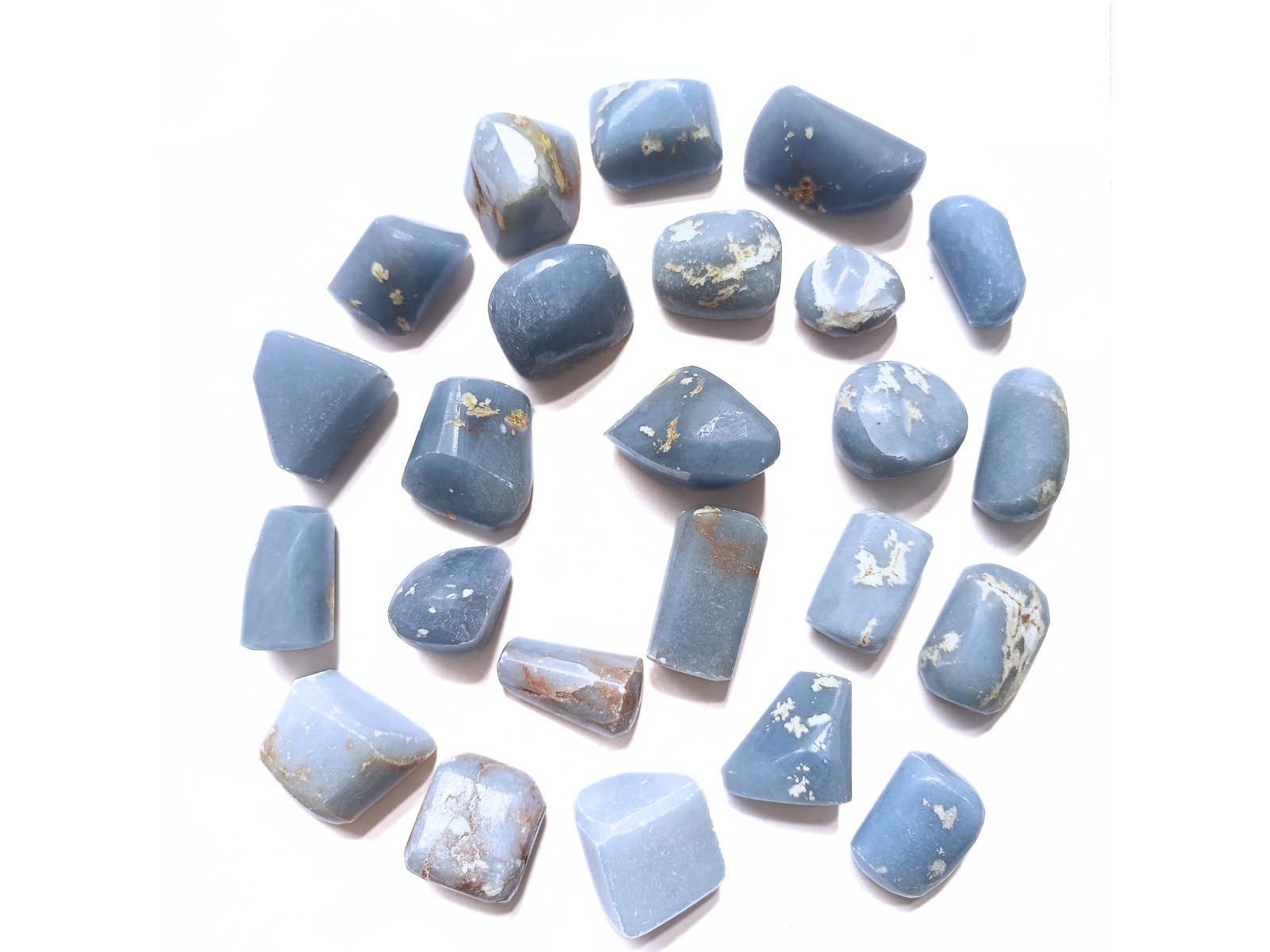 Jet Unique Authentic ANGELITE Tumbled Stone Approx 075 to 1 inch