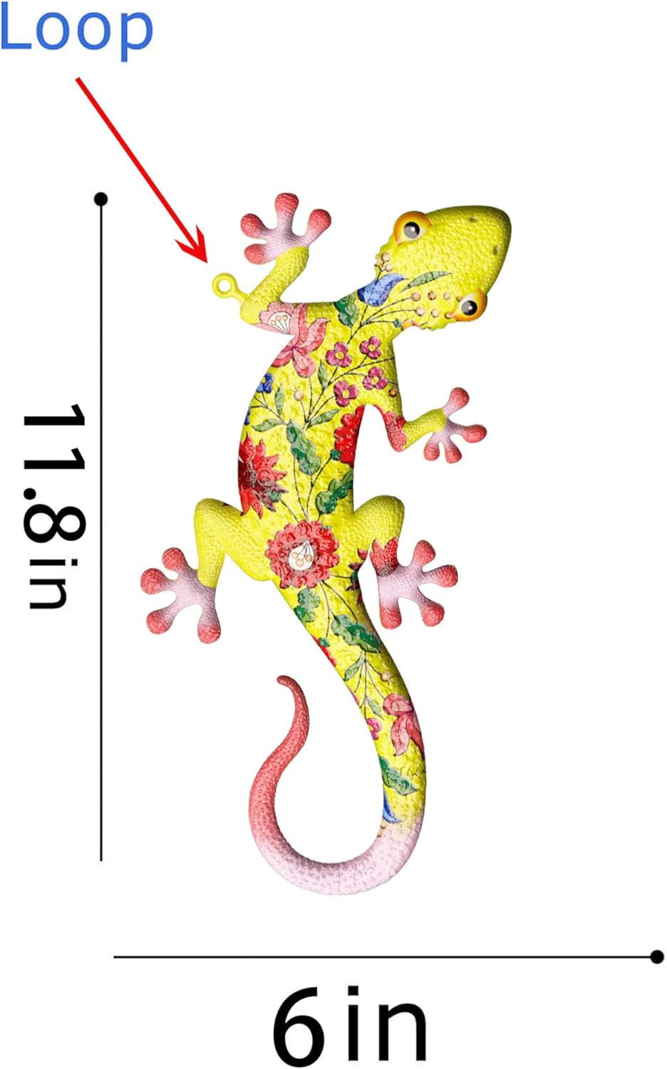 UXZCVIOhogardeck Metal Gecko Outdoor Wall Decor,4 Pack Lizard Wall Art Garden Sculptures & Statues Outdoor Spring Decor for Front Yard Fence Patio