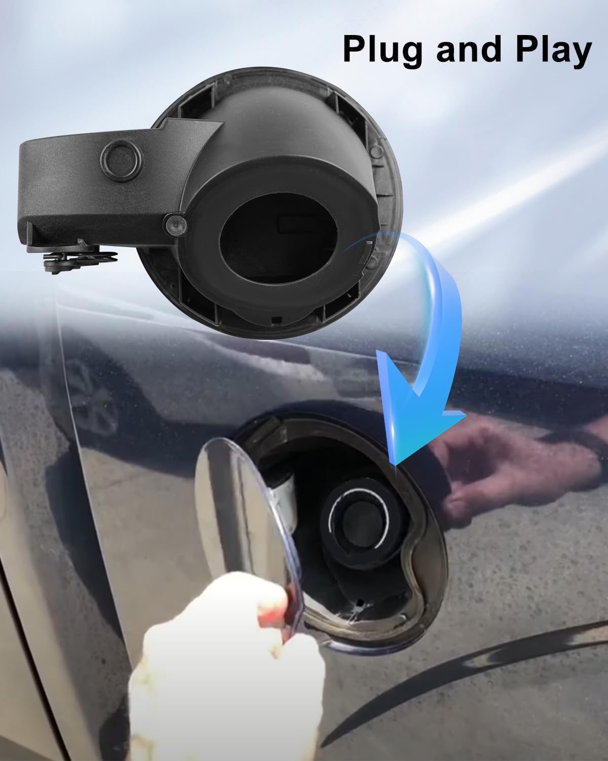 Fuel Filler Door Housing Pocket Assembly Fit for Ford F150 2015-2020 6.5 FT Box Replace FL3Z9927936A, Gas Tank Cap Door Hinge