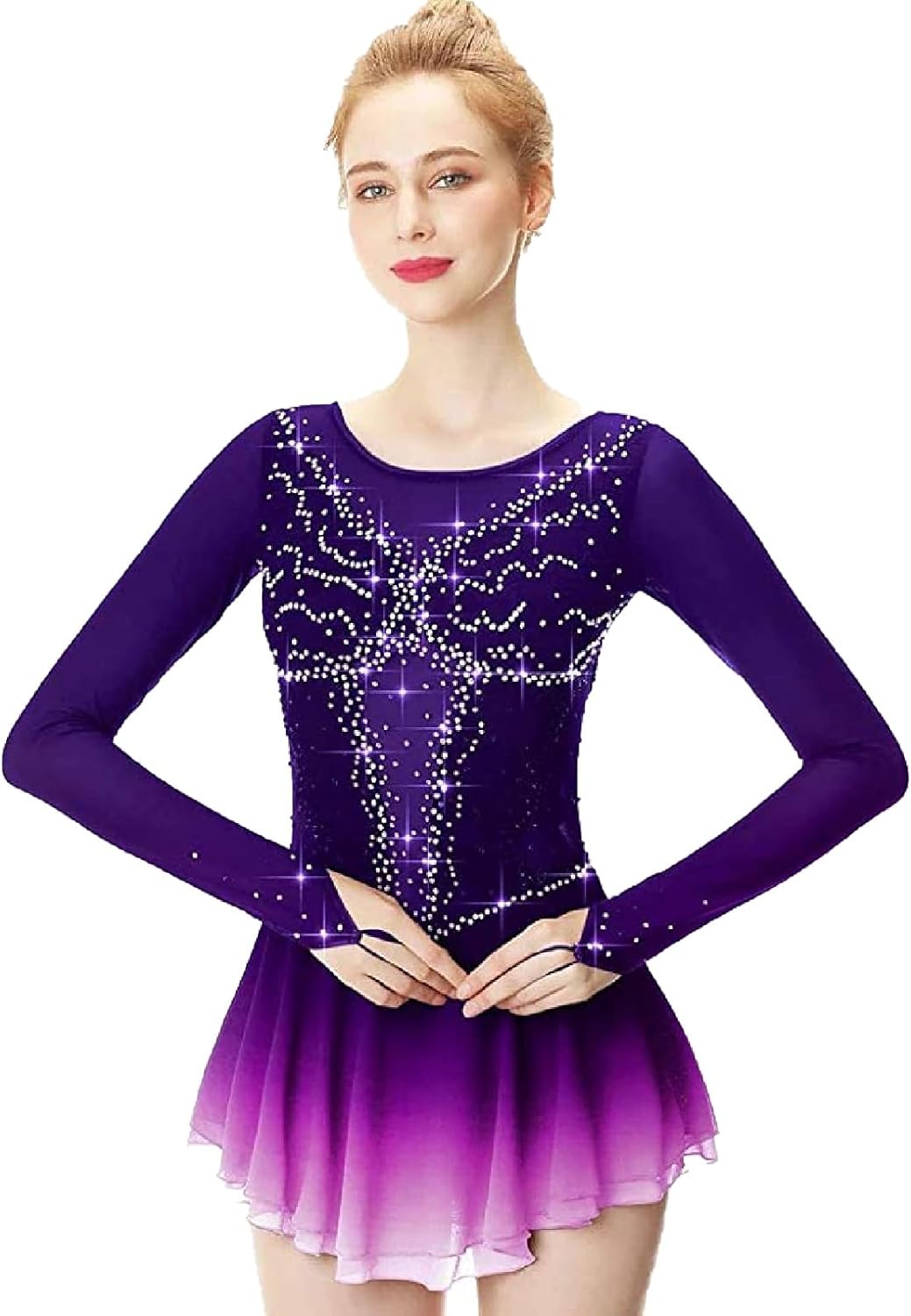 Figure Skating Clothing Women's and Girls' Ice Roller Skating Dress Sporty Gymnastics Leotard