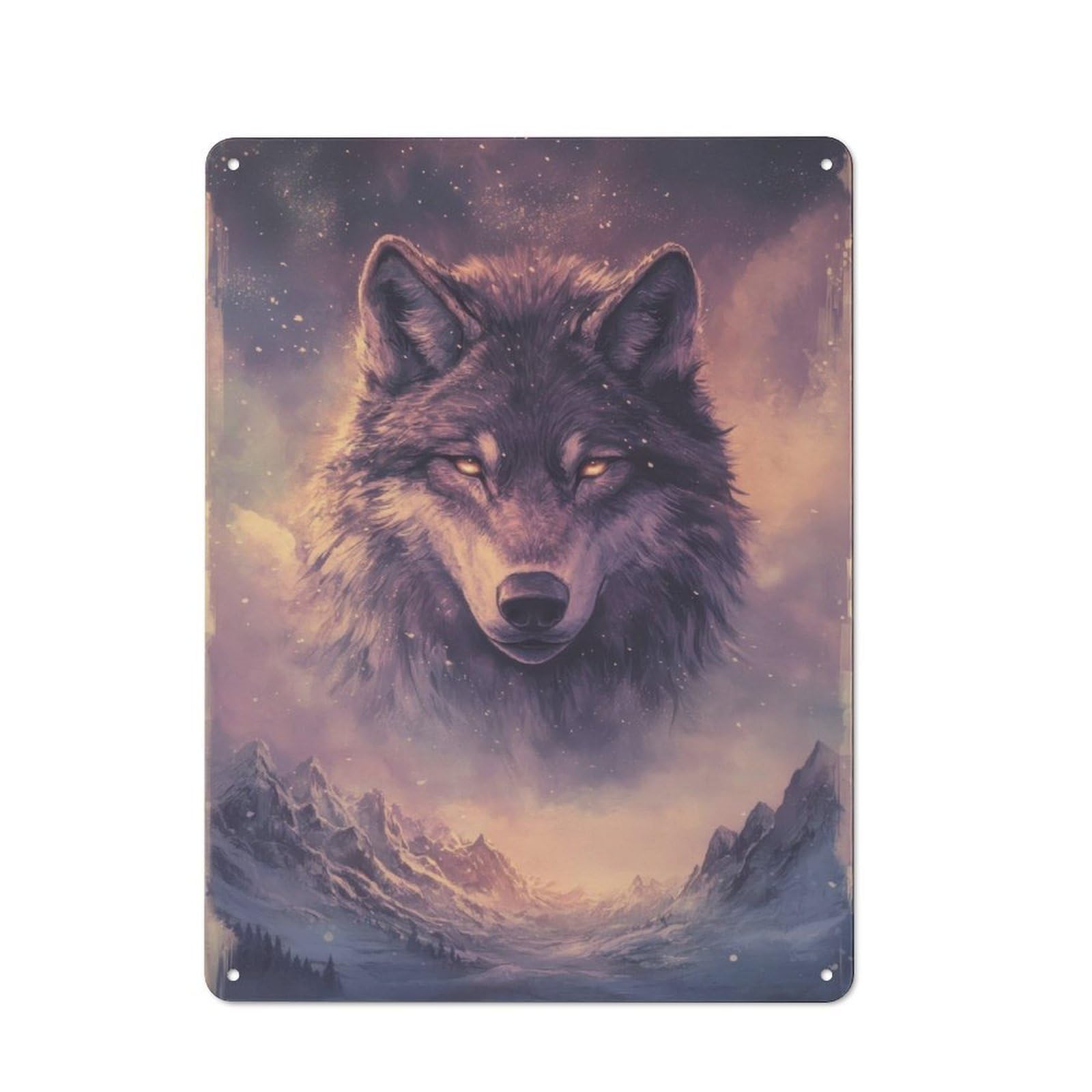 Junmoney Mistshadow Wolf Vintage Metal Wall Sign 40X30cm For Garage Or Workshop, For Metal Sign Collectors, For Garage And Workshop Walls