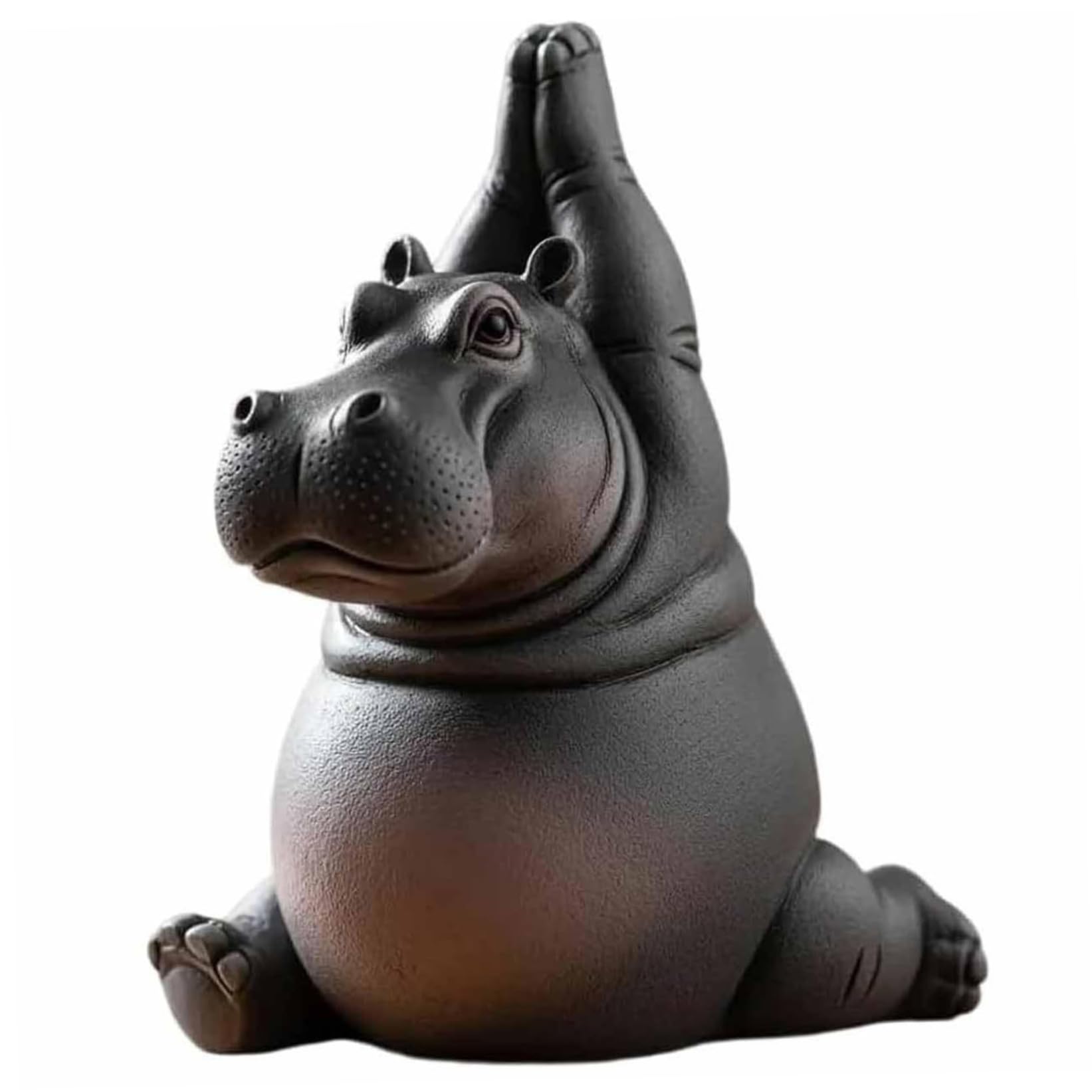 Neptuiby Hippo Figurine, Yoga Master Hippo Figurine Playful Resin Statue Funny Yoga Decor for Desk & Home, Style1