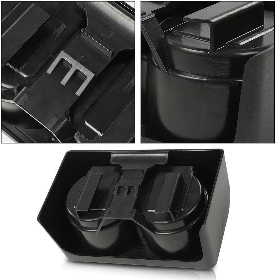 Center Console Cup Holder, Compatible with Chevy Colorado 2004-2012, Compatible with GMC Canyon 2004-2012, Insert Front Rear Bench Seat Dual Cup Holder, Black