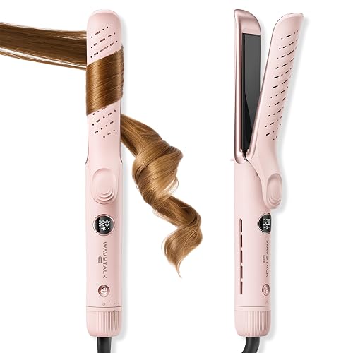 Wavytalk Airflow Styler Whirlwind Curl 2 in 1 Straightener Curler 1.25' | Upgraded Flat Iron Digital Temp Display, One P