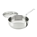 Hestan ProBond Luxe 3.5-Quart Essential Pan with Lid, Professional Clad Stainless Steel, ProCore Tri-Ply Clad Construction, Polished Exterior, Induction & Oven Safe