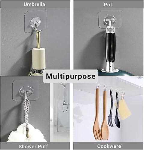 Miniatura 3 de Ganchos adhesivos de pared para colgar sombreros, ganchos para llaves, ganchos para colgar abrigos, ganchos para montaje en pared, ganchos de ducha,