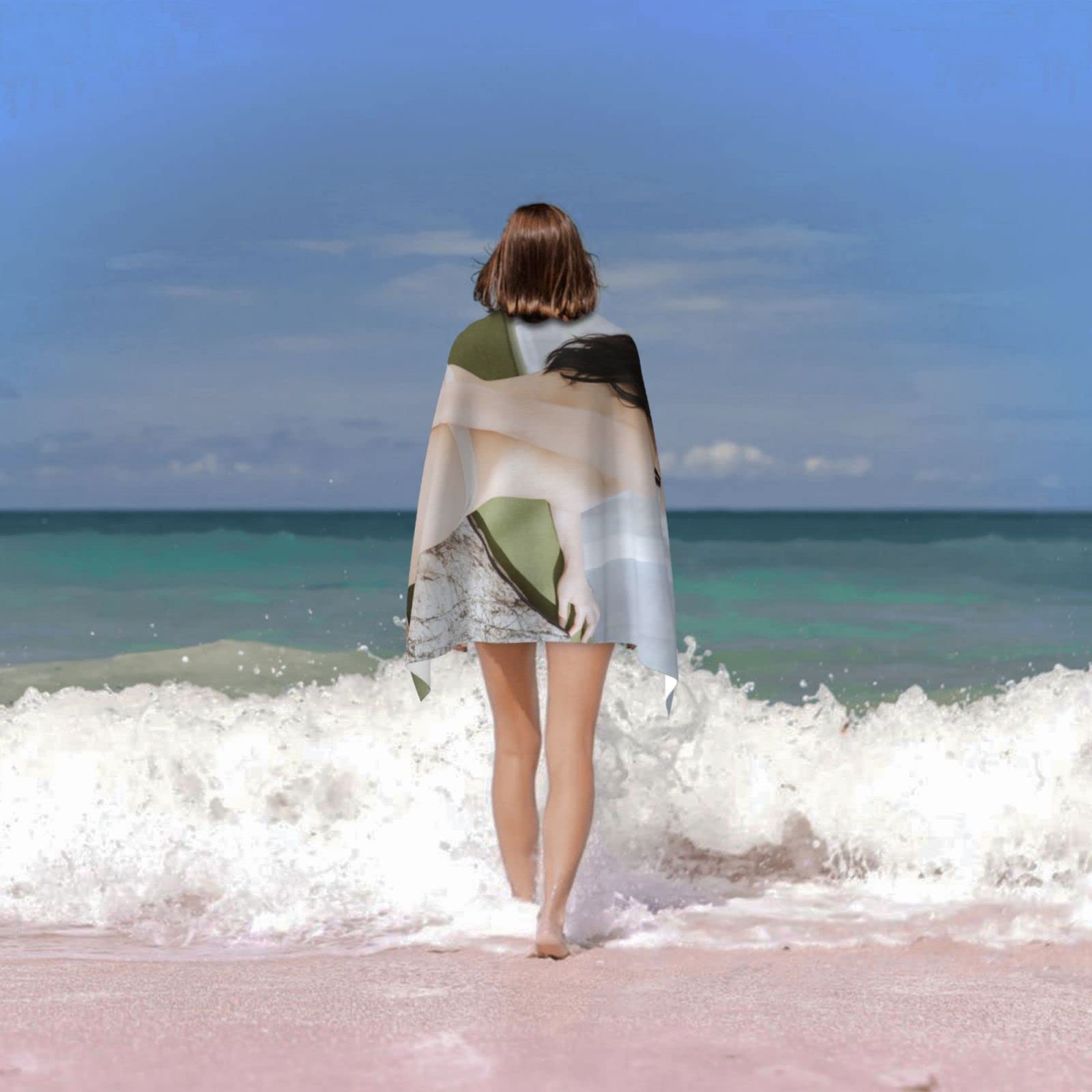 Amazon｜河北彩花 バスタオルビーチタオル速乾性タオル大型超