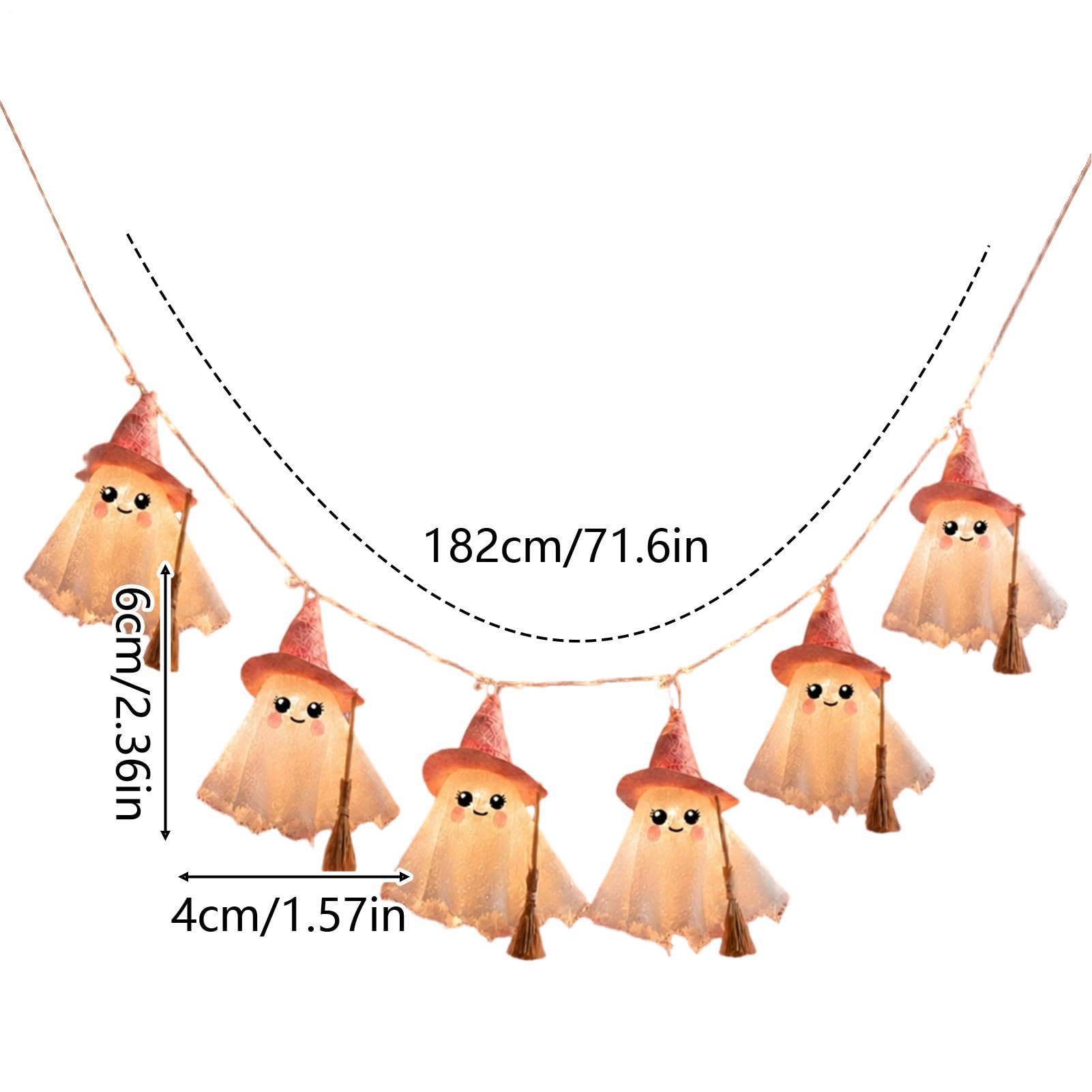 Światełka łańcuchowe na Halloween 181,9 cm straszny baner świetlny z duchem
