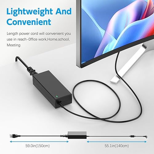 Miniatura 7 de Cable de alimentación DC de 19 V compatible con Samsung TV de 32 pulgadas, UN32, J4000, J4500, J5205, J5003, J525D, UN32J4000AF UN32J5205AF