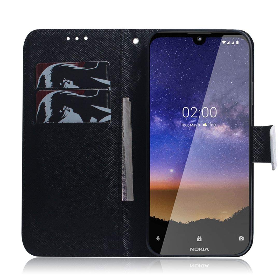 Saturcase - Custodia per Nokia 2.4, in pelle sintetica con