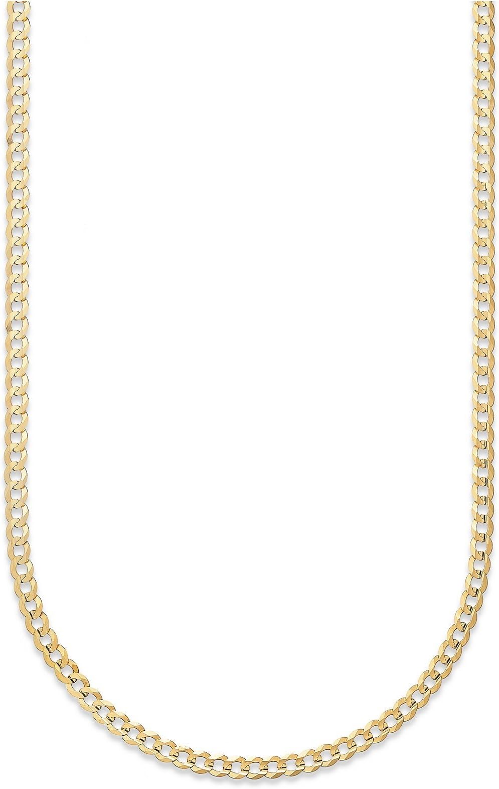 PORI JEWELERS18K Yellow Gold 3.5MM Cuban Curb Link Chain Necklaces or Bracelets Multiple Options Available - Made in Italy