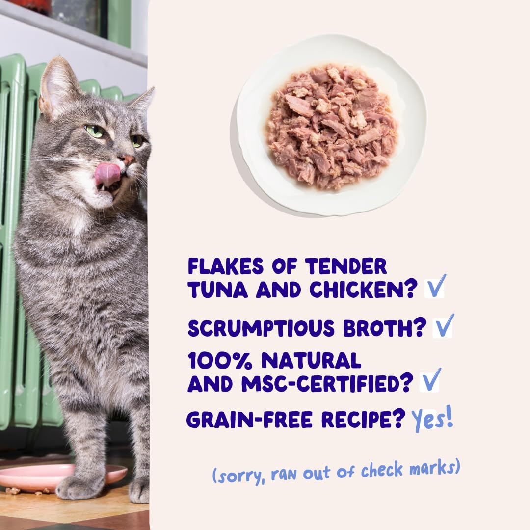 Edgard & Cooper Aliments humides pour Chat (Thon/Poulet Frais, 70g x 24), Filets pour Chat, stérilisés ou Actifs, Viande fraîche et ingrédients naturels, sans céréales, sans Sucre ajouté