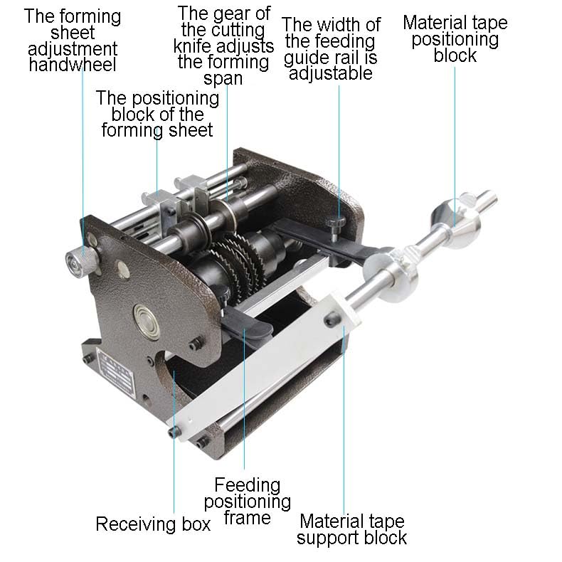 Máquina formadora de cables de resistencia manual, dobladora y cortador de componentes de manivela para piezas de cinta axial, longitud y longitud ajustables, alta eficiencia para una gran producción