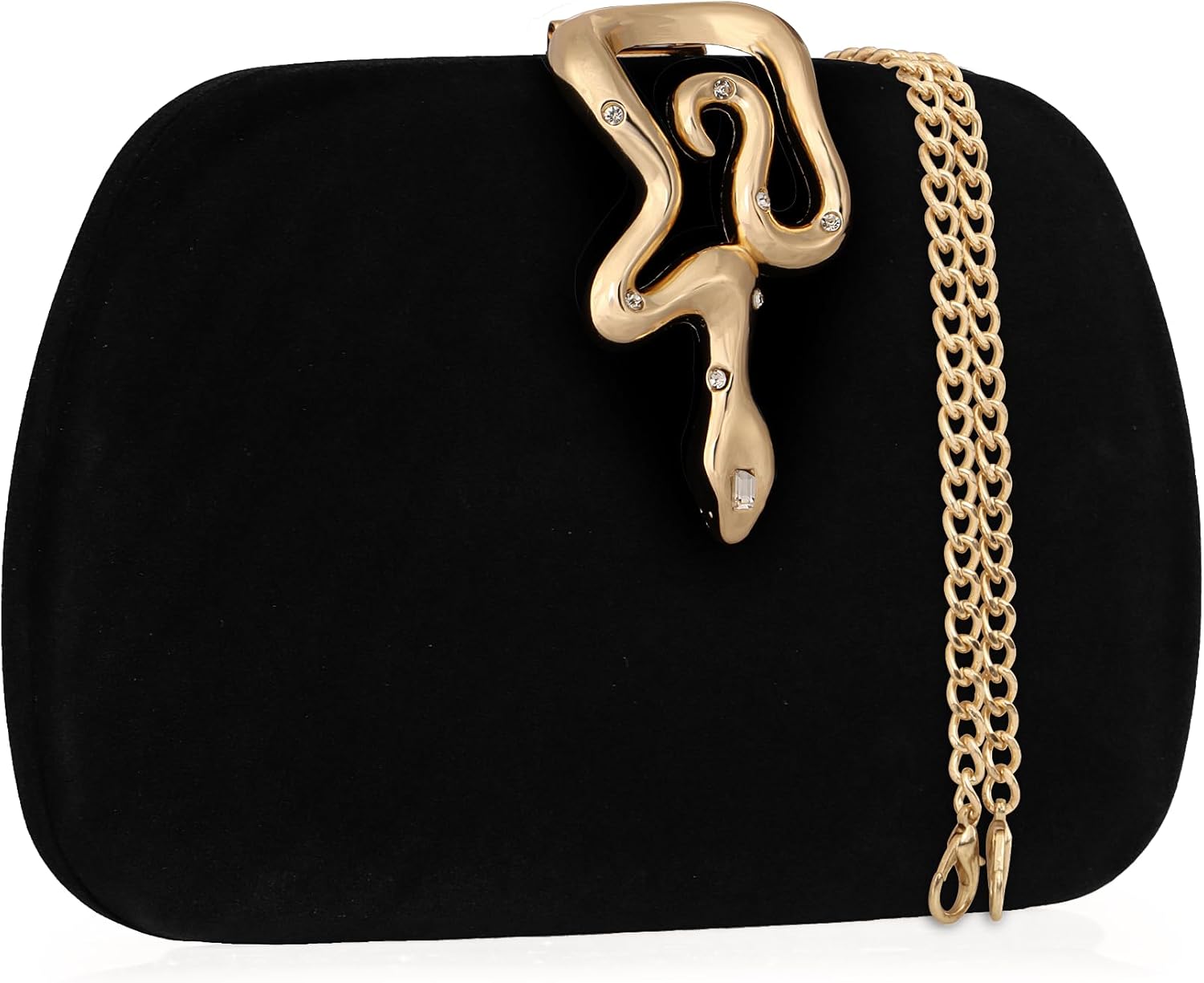 Velvet Evening Clutch Purse for Women-Snake Clasp Formal Handbag,Hard Shell Design Bag for Weddings, Parties, Prom - Image 3