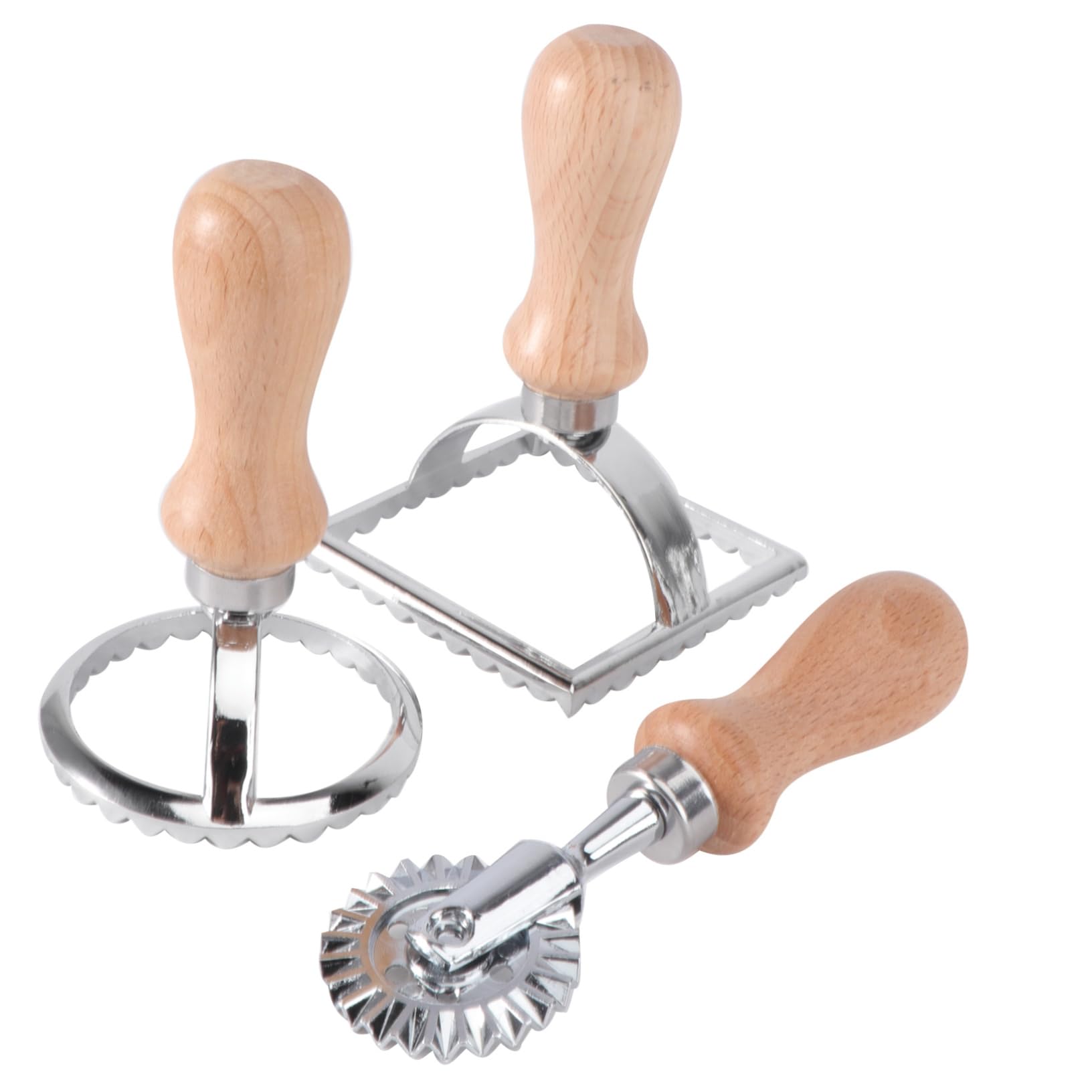 MAGICLULU 6stücke Teiliges Ausstechformen Für Kekse Lace Fondant Form Rund Und Holzgriff Für Plätzchen Und Dumpling-teig Backzubehör Für Kreative Küche