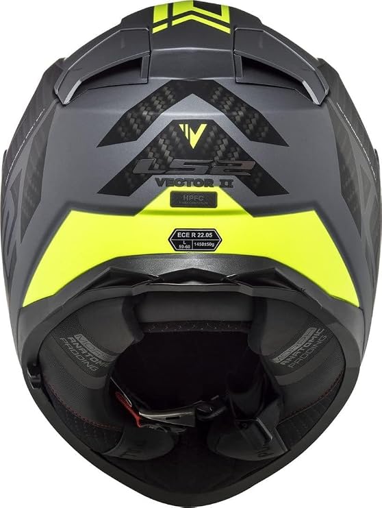 LS2 Full Face Motorcycle Helmet. Vector II Road Touring Motorbike Lid. FF811. ECE22.06 - Splitter - Matt Titanium Yellow - XXS