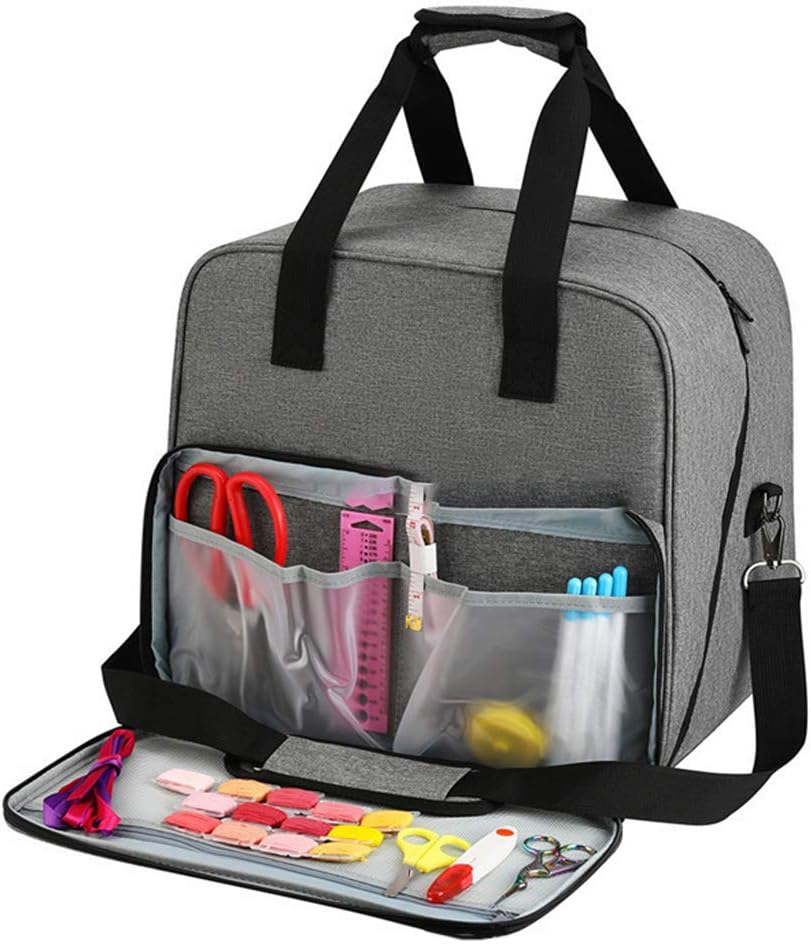 Overlock Small Sewing Machine Bag with Shoulder Strap and Sturdy Handle Dual-Purpose Storage Carrying