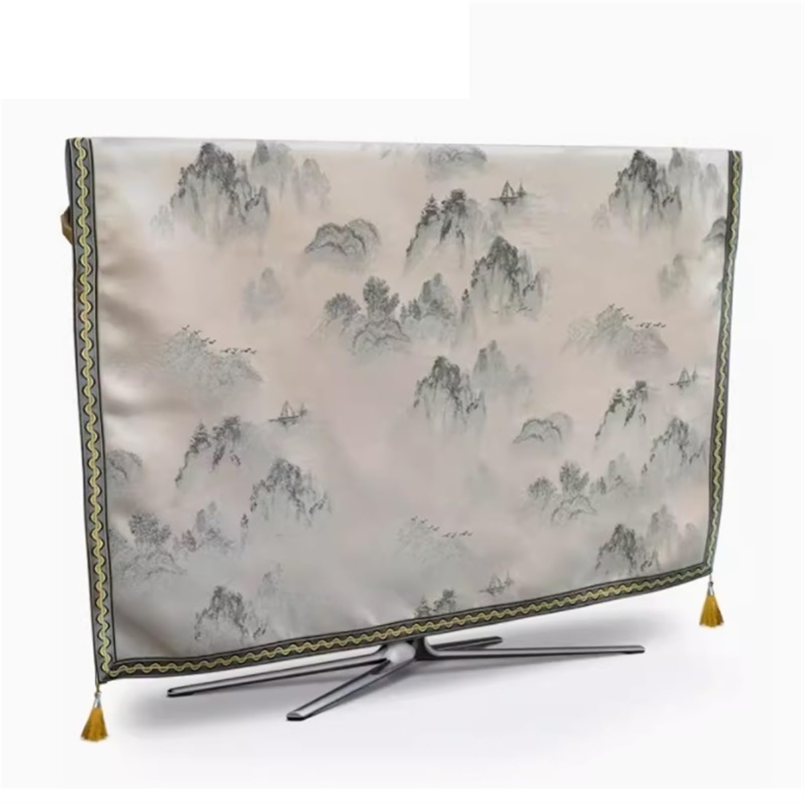 Tessuto Morbido Copertura TV Custodia Protettiva, Protezione Versatile Per Lo Schermo Per La Camera Da Letto, Copertura Antipolvere Per TV Per Televisori LED E LCD(Gray,55 inch)