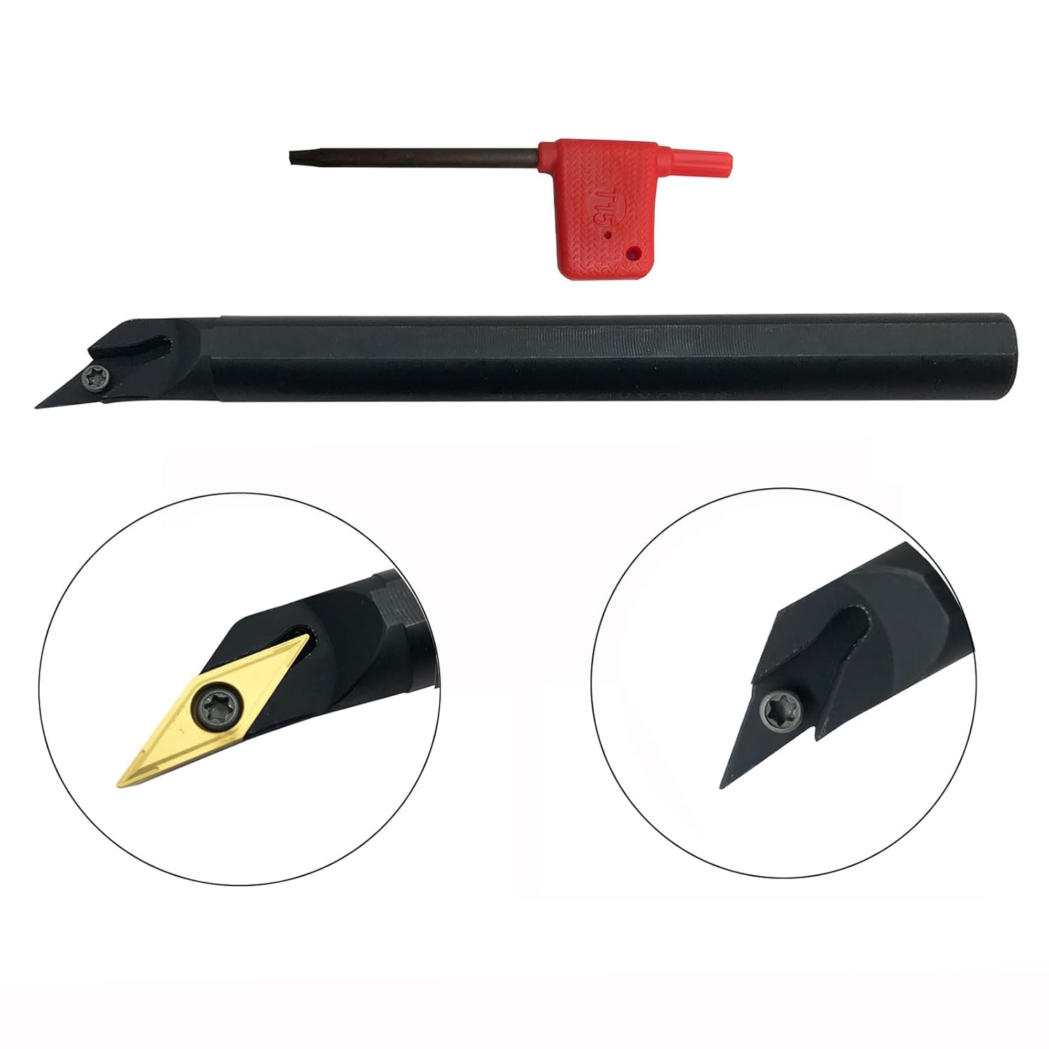 20pcs 5/8" Indexable Metal Lather Turning Tool Holder Boring Bars with VCMT110304/VCMT32.51 CNMG431 Carbide Turning Inserts,VCMT Insert Mutilayer Coated CNC Lathe Replacement Cutters Inserts