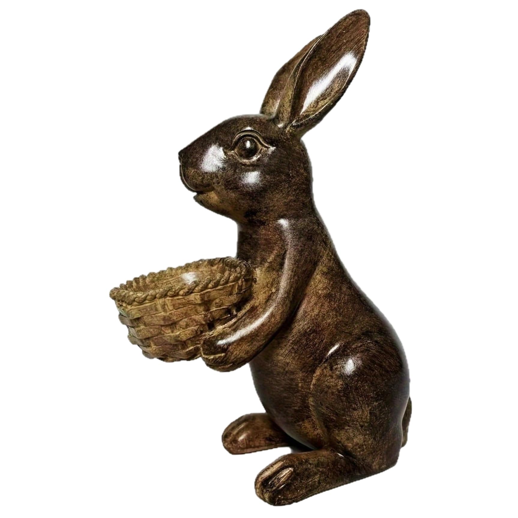 Statue de lapin mangeoire pour animer un jardin triste avec une figurine rustique
